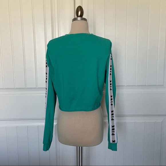 PINK Victoria's Secret Teal Long Sleeve Crop Tee - Picture 4 of 6